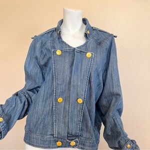 Vintage Apple Bottoms Denim Jacket with Yellow Signature Buttons